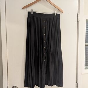 Only Black Button-Front A-Line Skirt